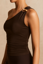 Isadora™ One Shoulder Beaded RuchedTop - VC Edit
