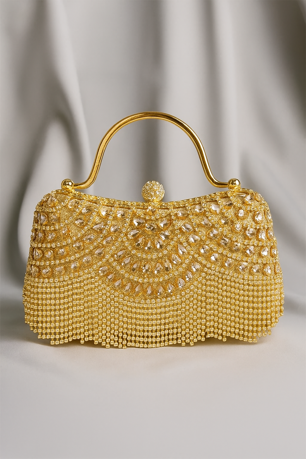 Serenya™ Diamond Tassel Metallic Handbag