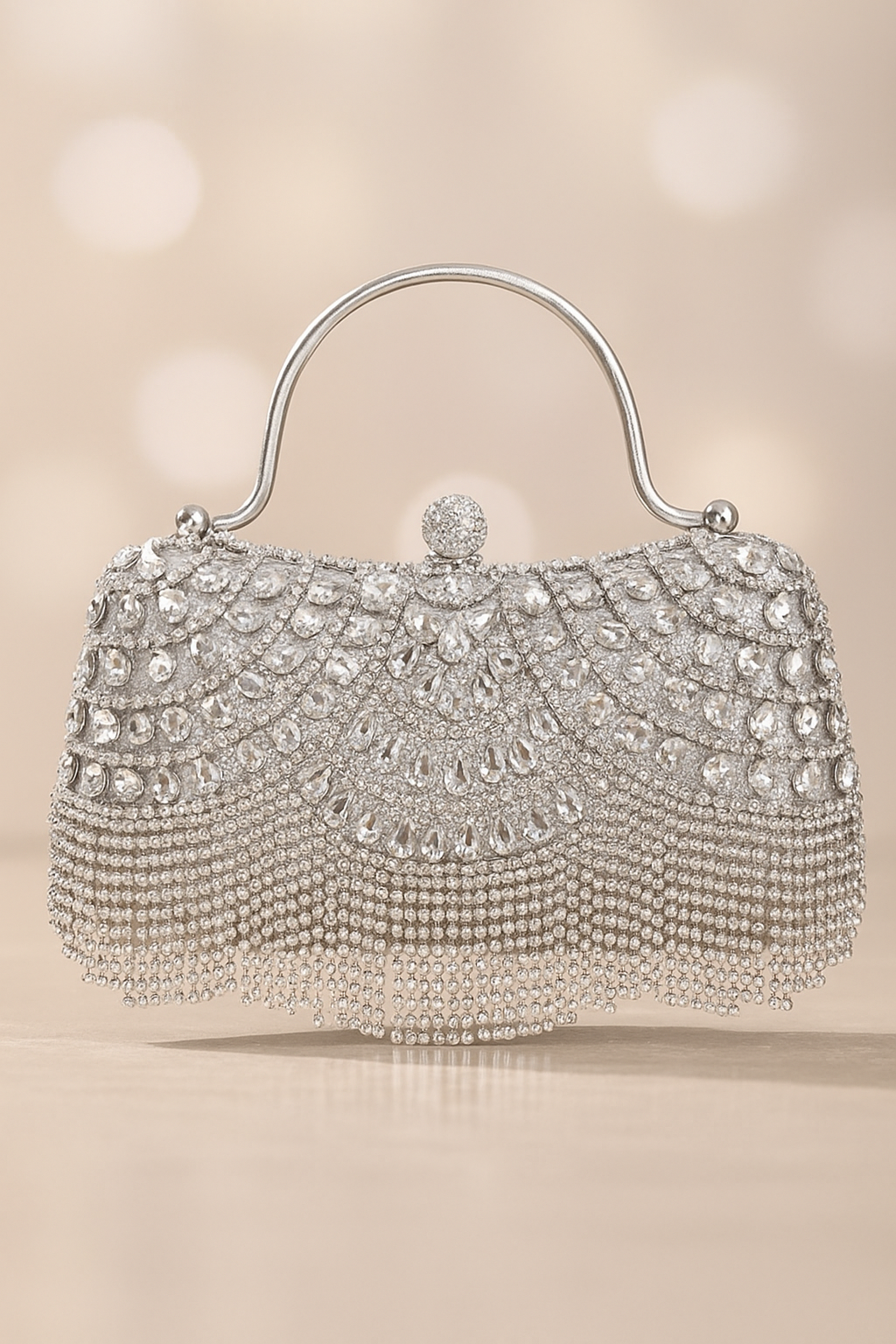 Serenya™ Diamond Tassel Metallic Handbag