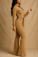 Celina™ Long Sleeve Belted Jumpsuit
