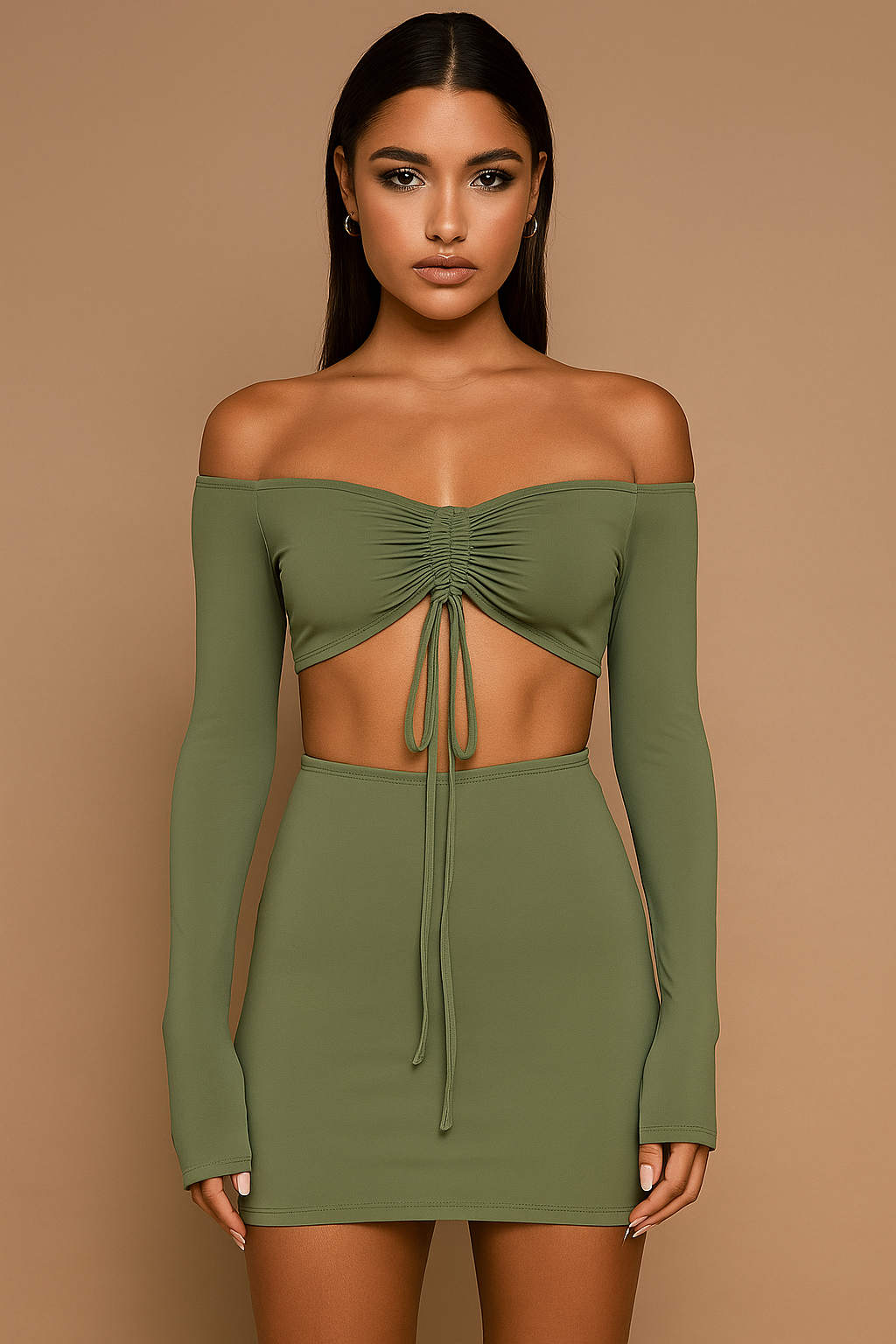 Isadora™ Ruched Crop Top & Skirt Set