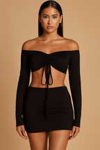 Isadora™ Ruched Crop Top & Skirt Set