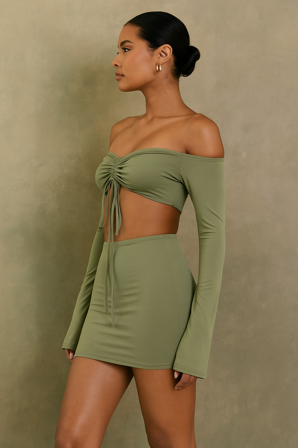 Isadora™ Ruched Crop Top & Skirt Set