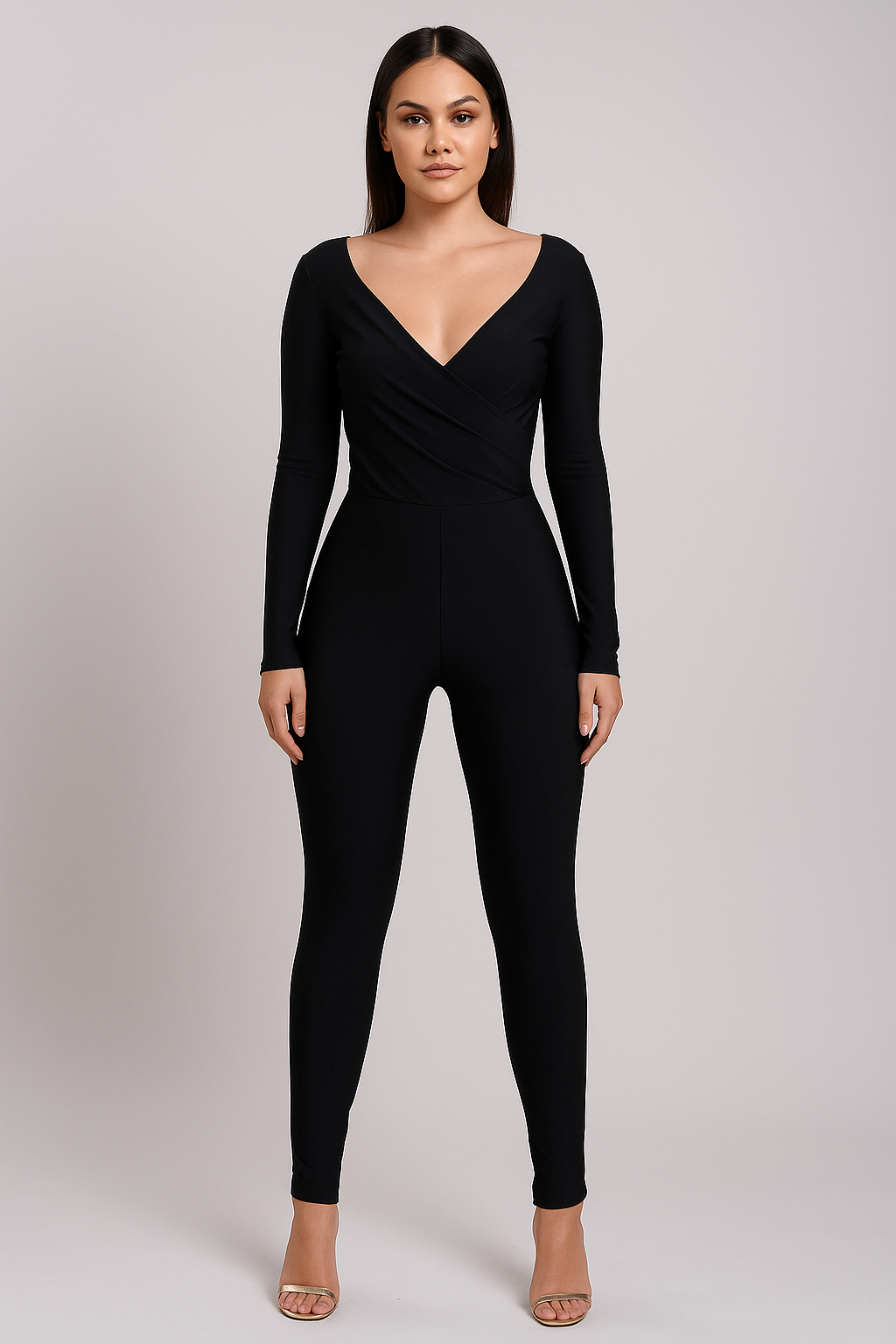 Celina™ Cross Slash Neck Jumpsuit