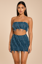 Celestia™ Patchwork Crop Top & Skirt Set
