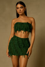 Celestia™ Patchwork Crop Top & Skirt Set