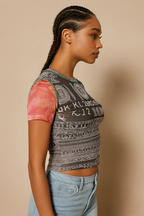 Isadora™ Mesh Dollar Print Crop Top