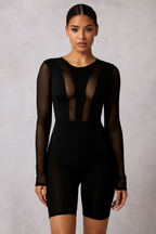 Isadora™ Mesh Detail Romper Jumpsuit