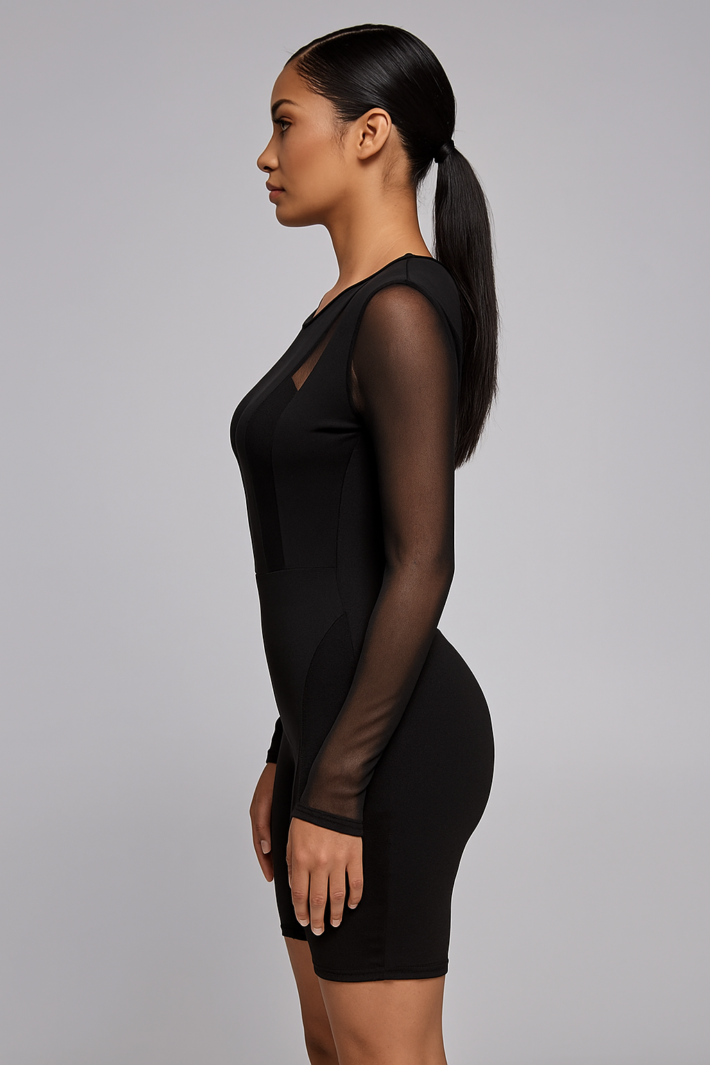 Isadora™ Mesh Detail Romper Jumpsuit