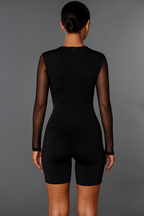 Isadora™ Mesh Detail Romper Jumpsuit