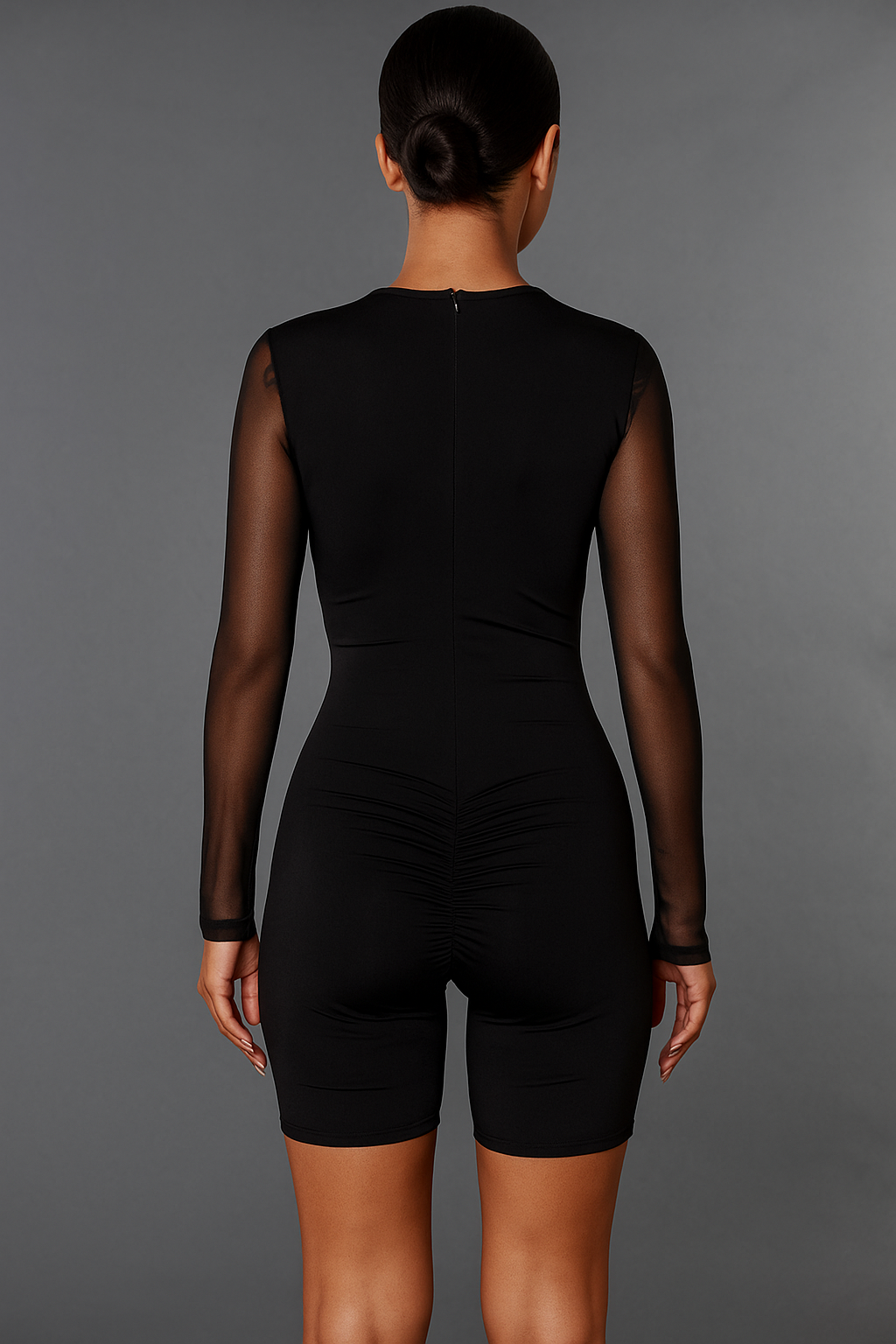 Isadora™ Mesh Detail Romper Jumpsuit