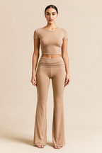 Celina™ Crop Top & Flared Trousers Set