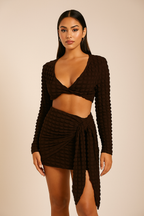 Celestia™ Crop Top & Wrap Mini Skirt Set