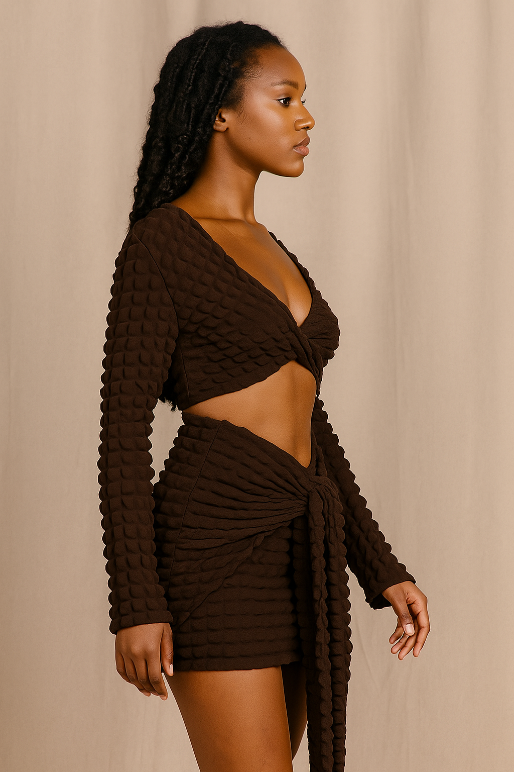 Celestia™ Crop Top & Wrap Mini Skirt Set