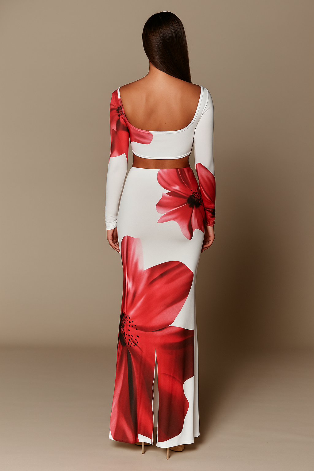 Serenya™ Floral Lace-Up Top & Skirt Set