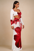 Serenya™ Floral Lace-Up Top & Skirt Set
