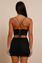 Amara™ Knitted Spaghetti Strap Top & Skirt Set