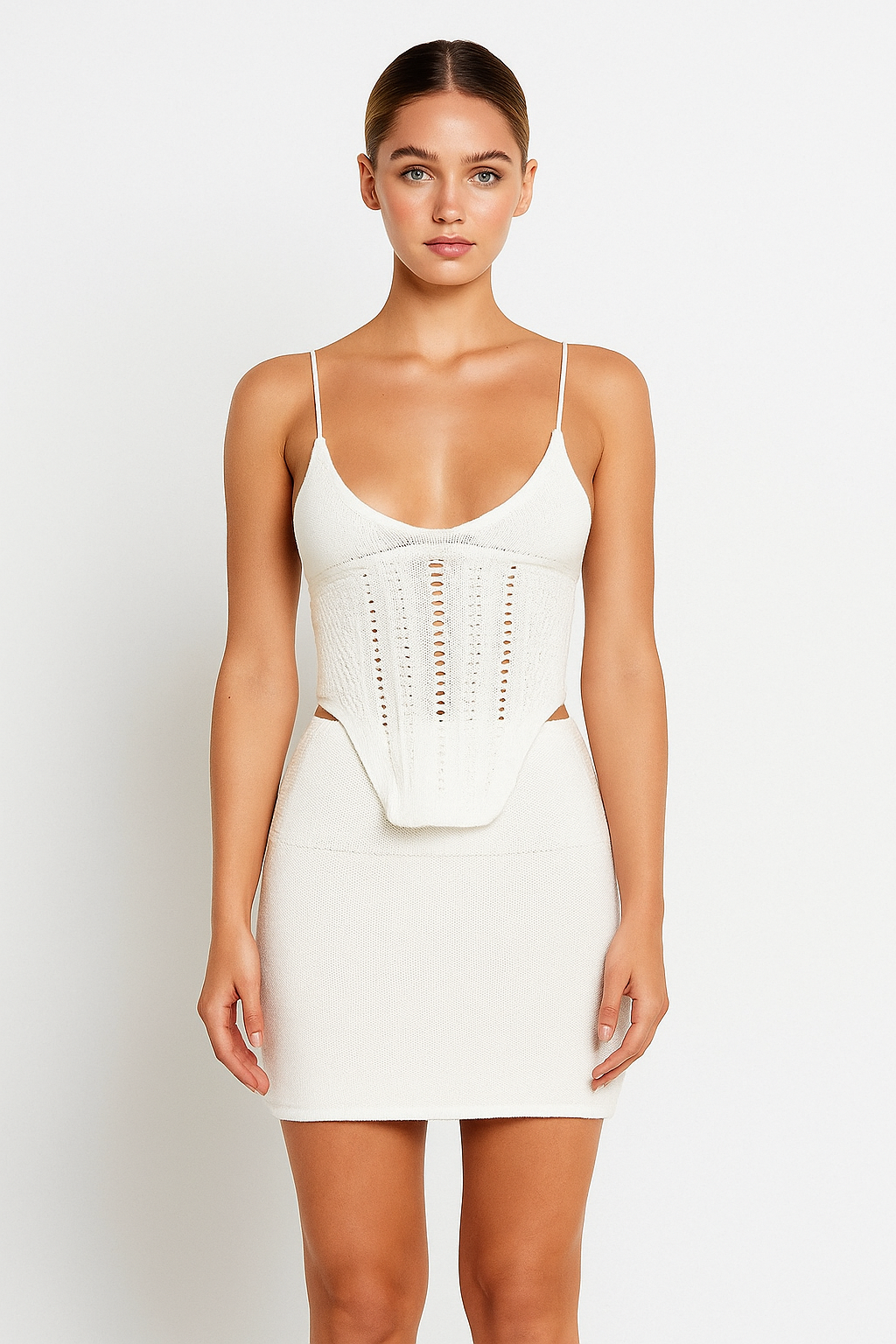 Amara™ Knitted Spaghetti Strap Top & Skirt Set