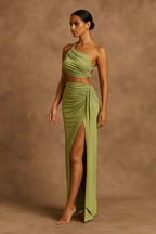 Serenya™ One Shoulder Top & Long Skirt Set
