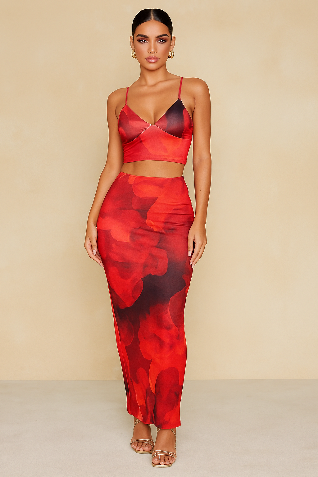 Novara™ Panelled Print Top & Skirt Set