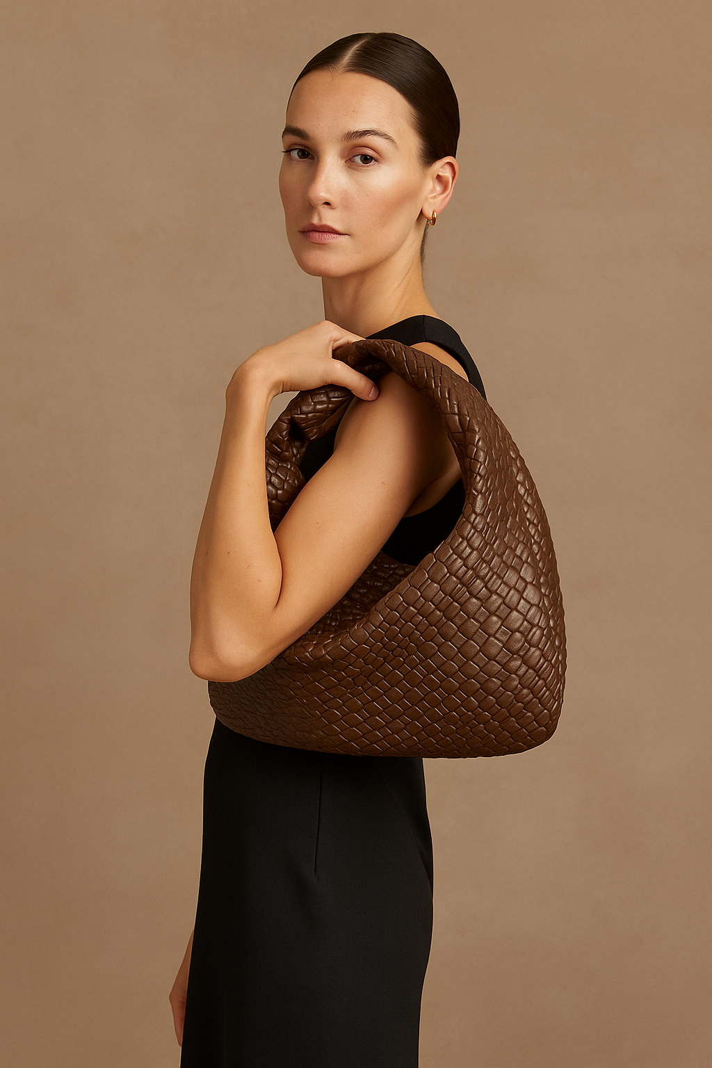 Aurielle™ Brown Woven Knot Handbag