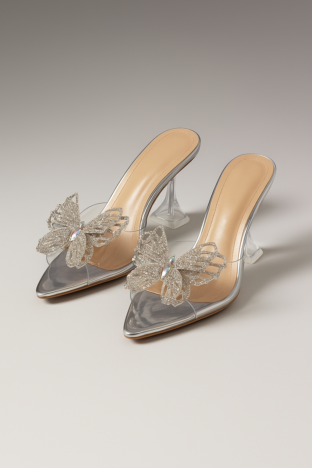 Evelora™ Diamond Butterfly Pointed Toe Heels