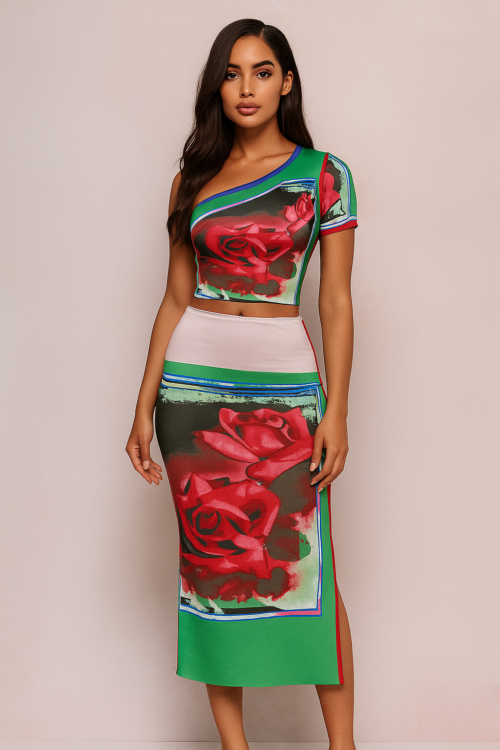 Celina™ Rose Top & Skirt Set