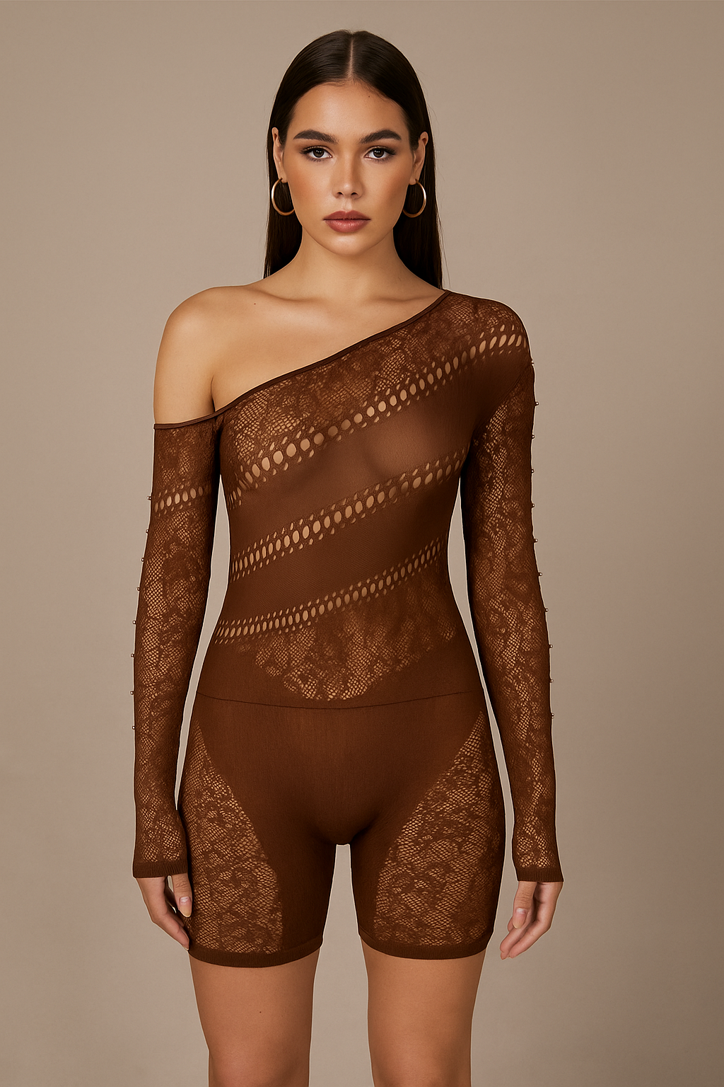 Isadora™ Lace Off Shoulder Playsuit