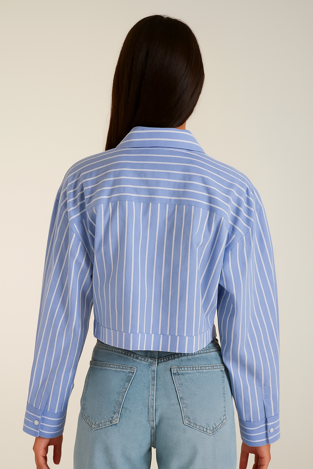 Celestia™ Loose Striped Cropped Blouse