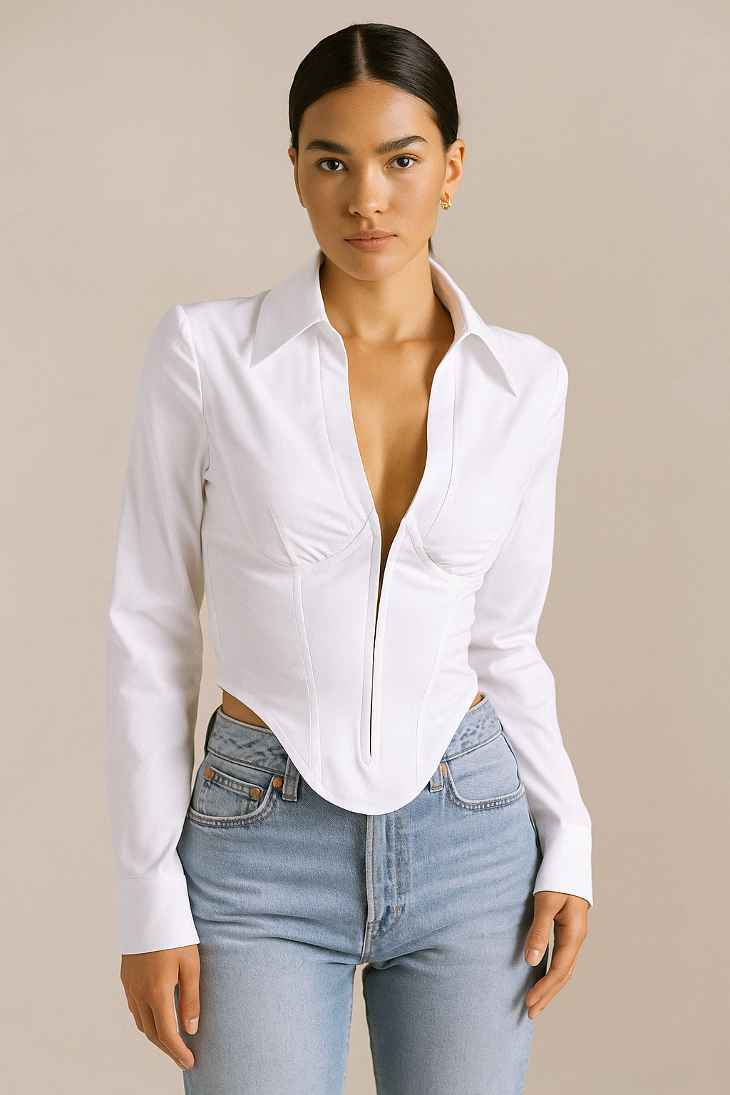 Aurelia™ Deep Neck Long Sleeve Shirt