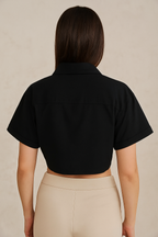 Serenya™ Asymmetrical Knot Short Sleeve Shirt