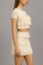 Aurelia™ Stacked Ruffle Top & Mini Skirt Set