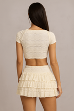 Aurelia™ Stacked Ruffle Top & Mini Skirt Set