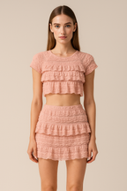 Aurelia™ Stacked Ruffle Top & Mini Skirt Set
