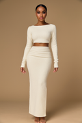 Isadora™ Long Sleeve Crop Top & Maxi Skirt Set