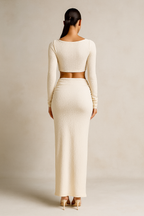 Isadora™ Long Sleeve Crop Top & Maxi Skirt Set