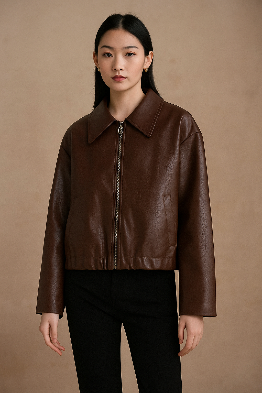 Aurelia™ Cropped Leather Jacket