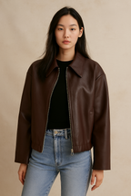 Aurelia™ Cropped Leather Jacket