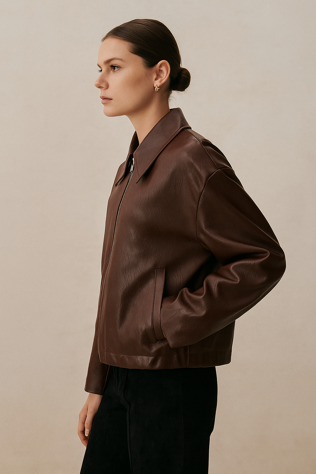Aurelia™ Cropped Leather Jacket
