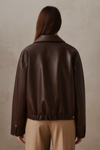 Aurelia™ Cropped Leather Jacket