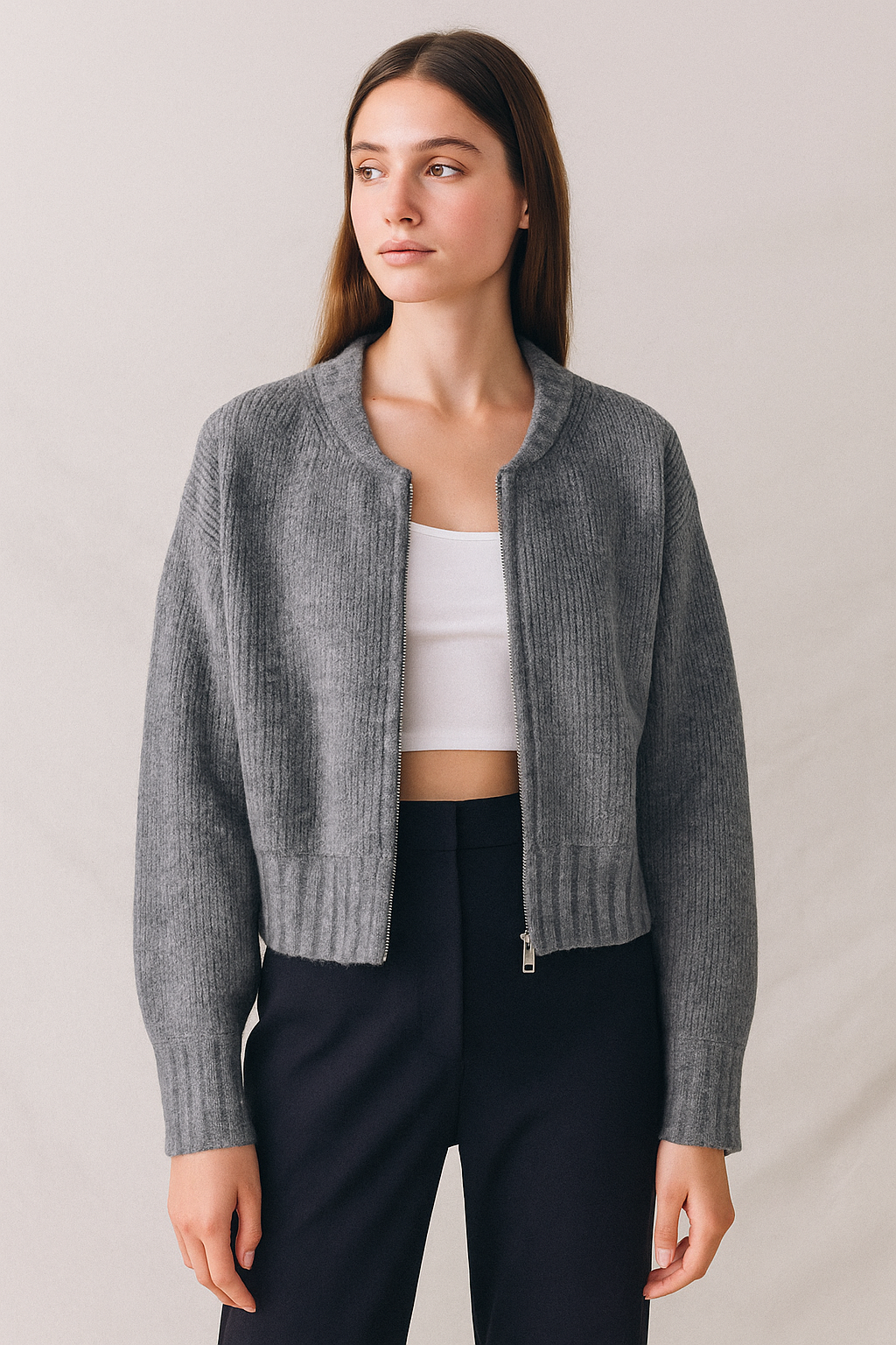 Celina™ Knit Zipper Cardigan