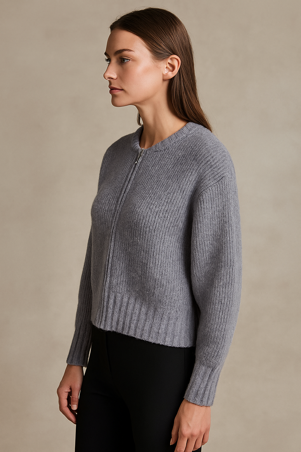 Celina™ Knit Zipper Cardigan