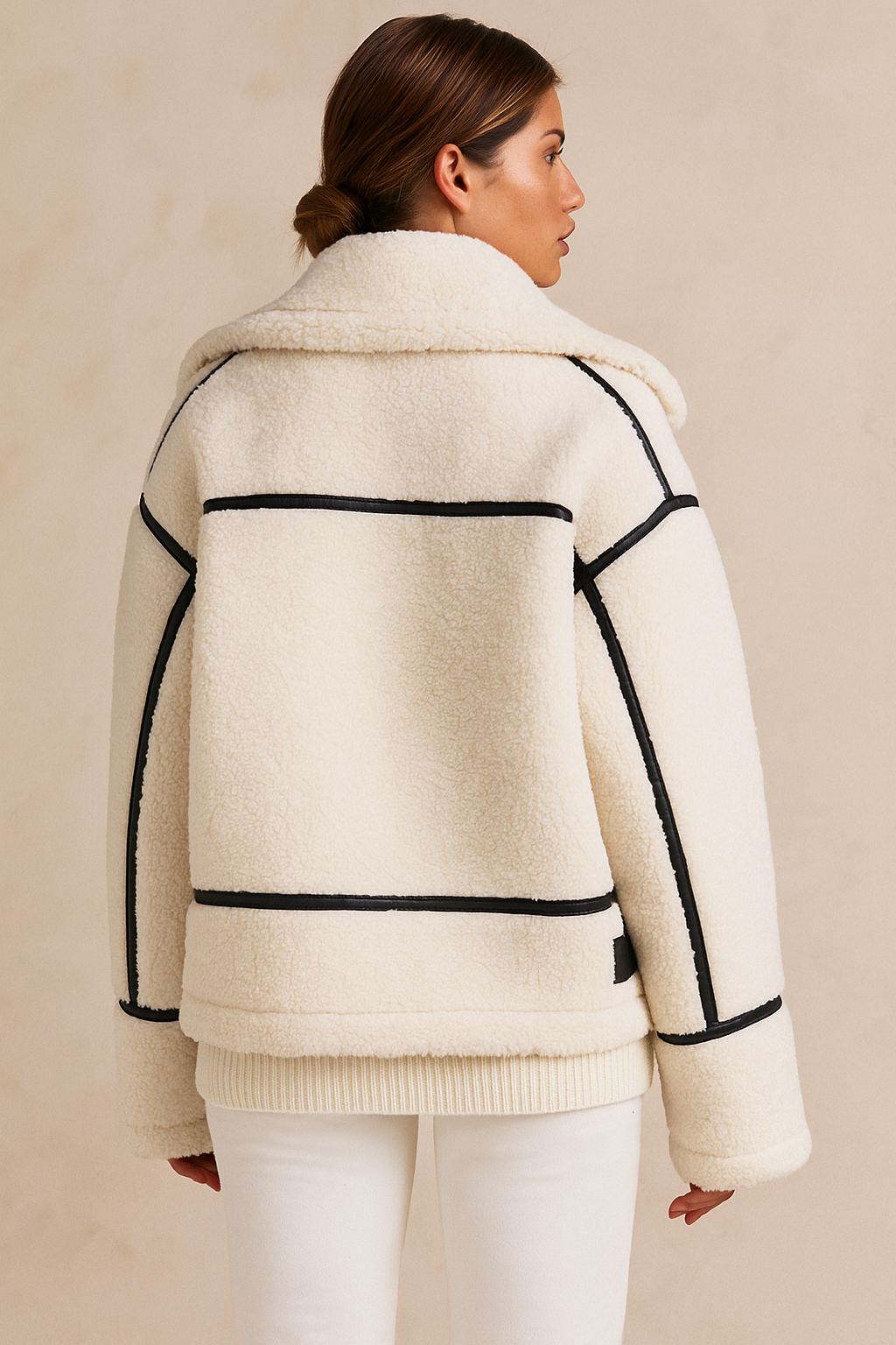 Aurelia™ Leather Aviator Fur Jacket - Double Sided