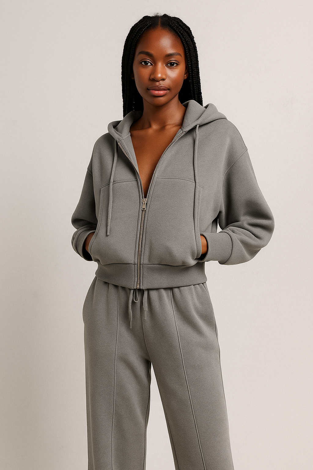 ProbyVC™ Cropped Zipper Hoodie & Joggers Set