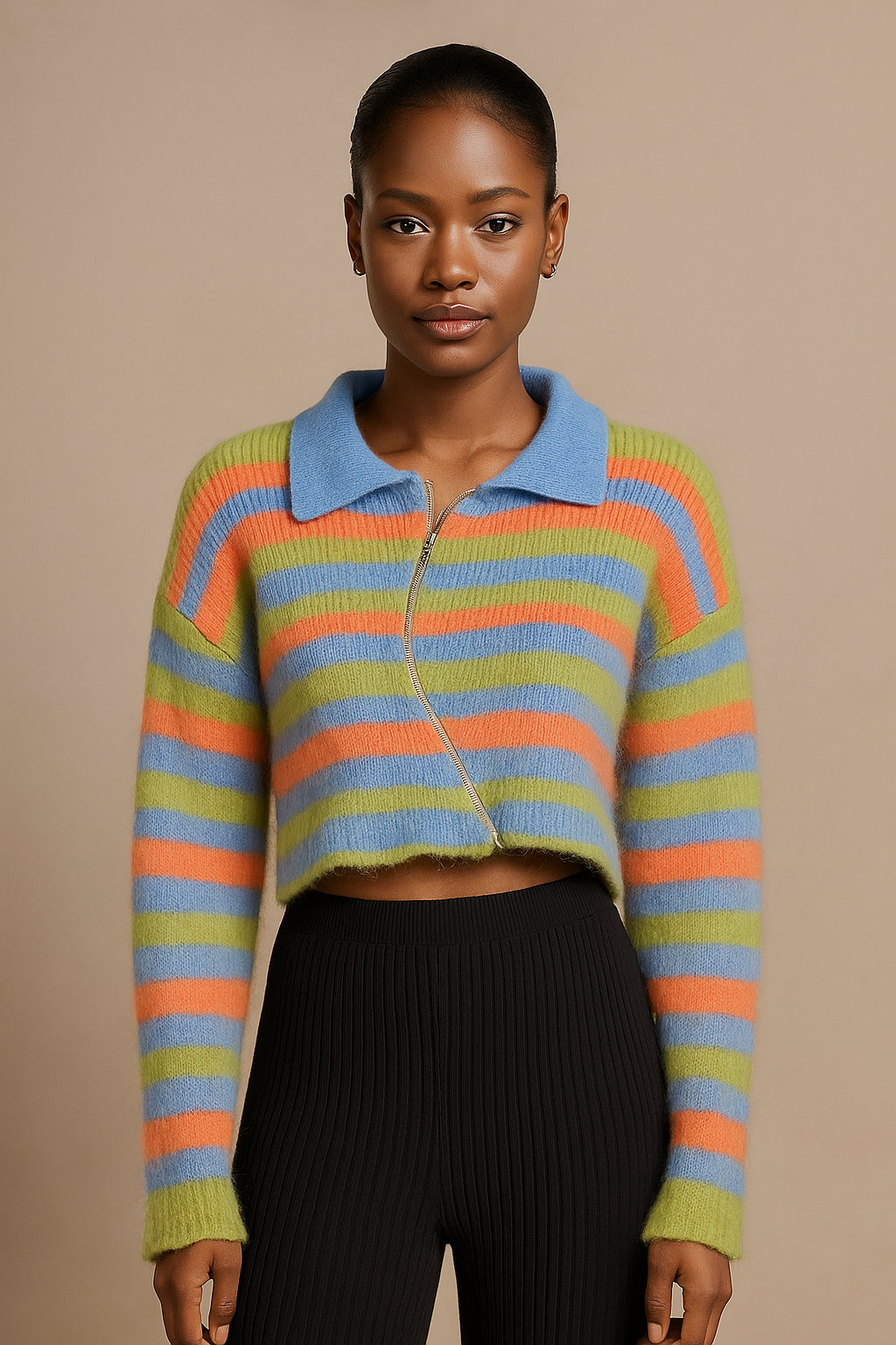 Aurelia™ Striped Knit Cropped Cardigan