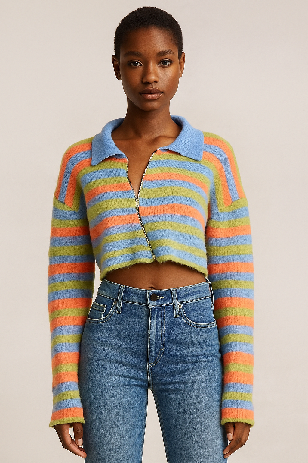 Aurelia™ Striped Knit Cropped Cardigan