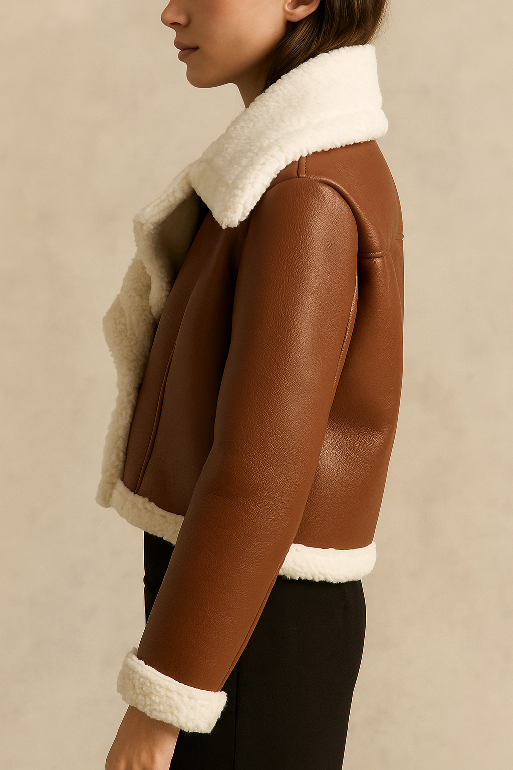 Celestia™ Cropped Leather Jacket