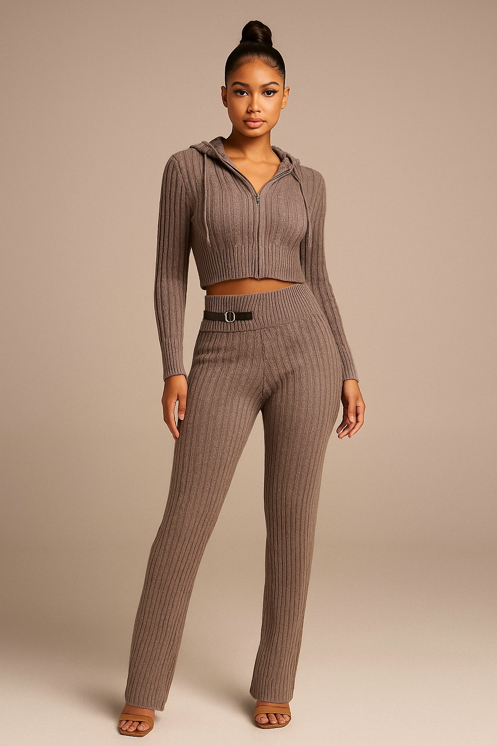 Isadora™ Knitted Zipper Hooded Set