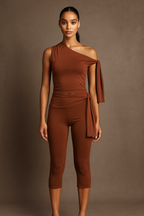 Serenya™ Off-Shoulder Top & Capri Trousers Set