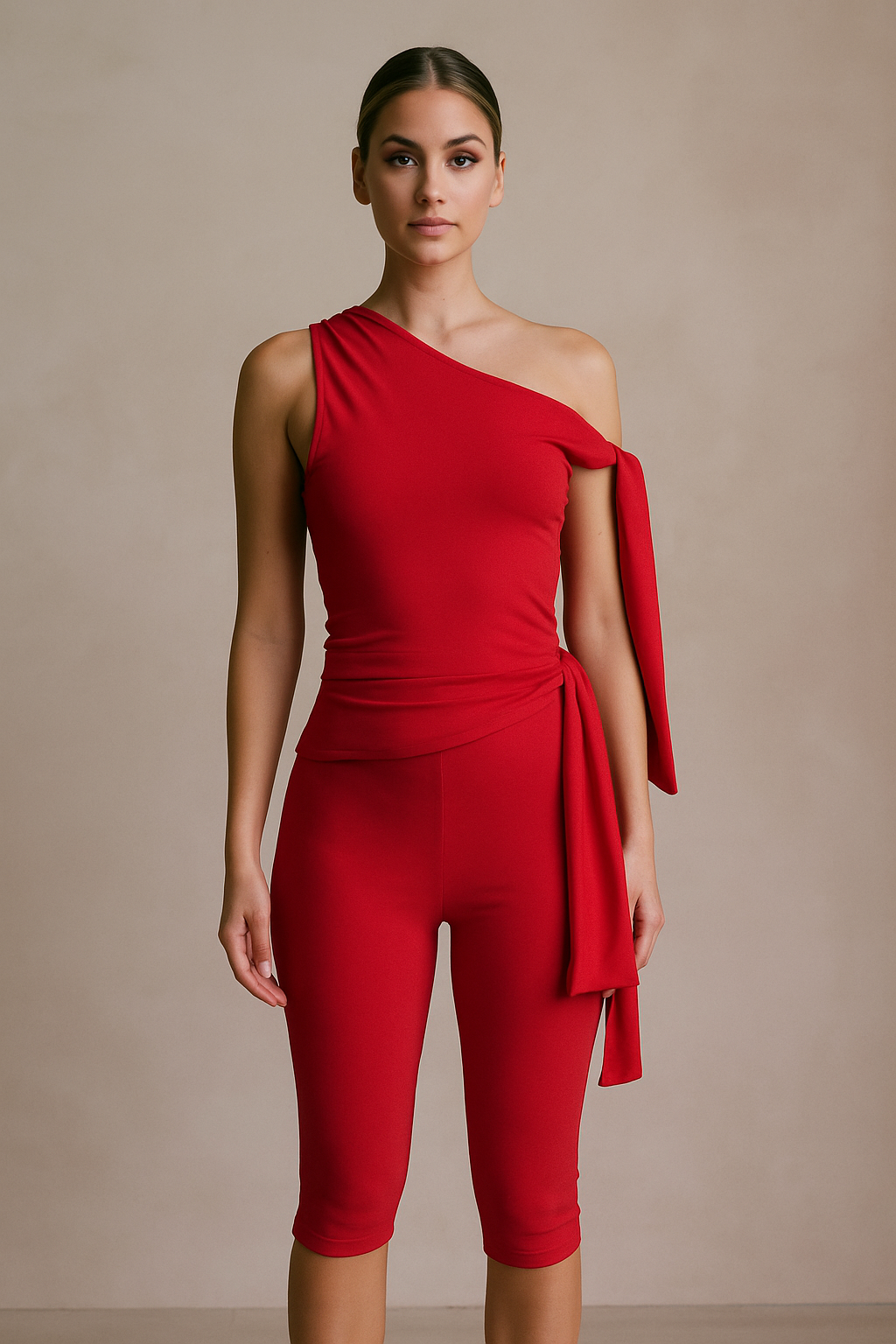 Serenya™ Off-Shoulder Top & Capri Trousers Set